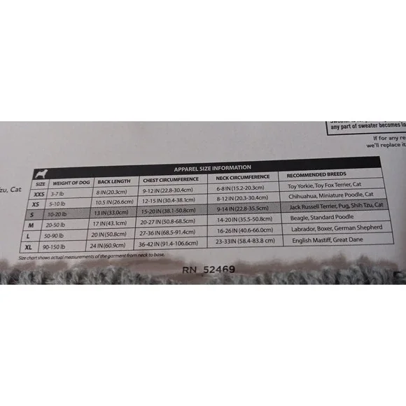 Pet Sweater Lumberjack Plaid S Dog Cat 13 Inch Back Length Vibrant Life READ - Picture 4 of 5